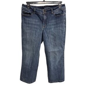 AK Jeans Anne Klein Metropolitan Bootcut Jeans Blue Wash Size 16 Waist 32 Short